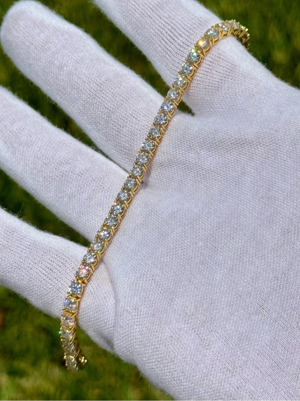 18K Gold Plated, 11.7CTW Moissanite Tennis Bracelet